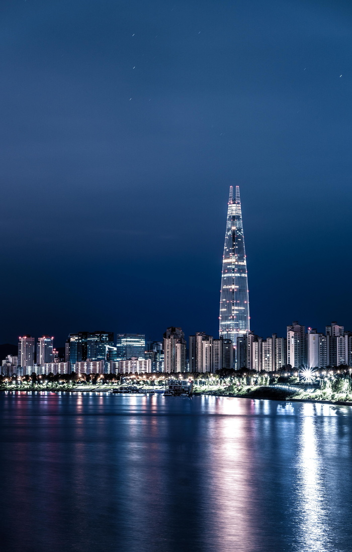 高清唯美城市夜景江边夜景