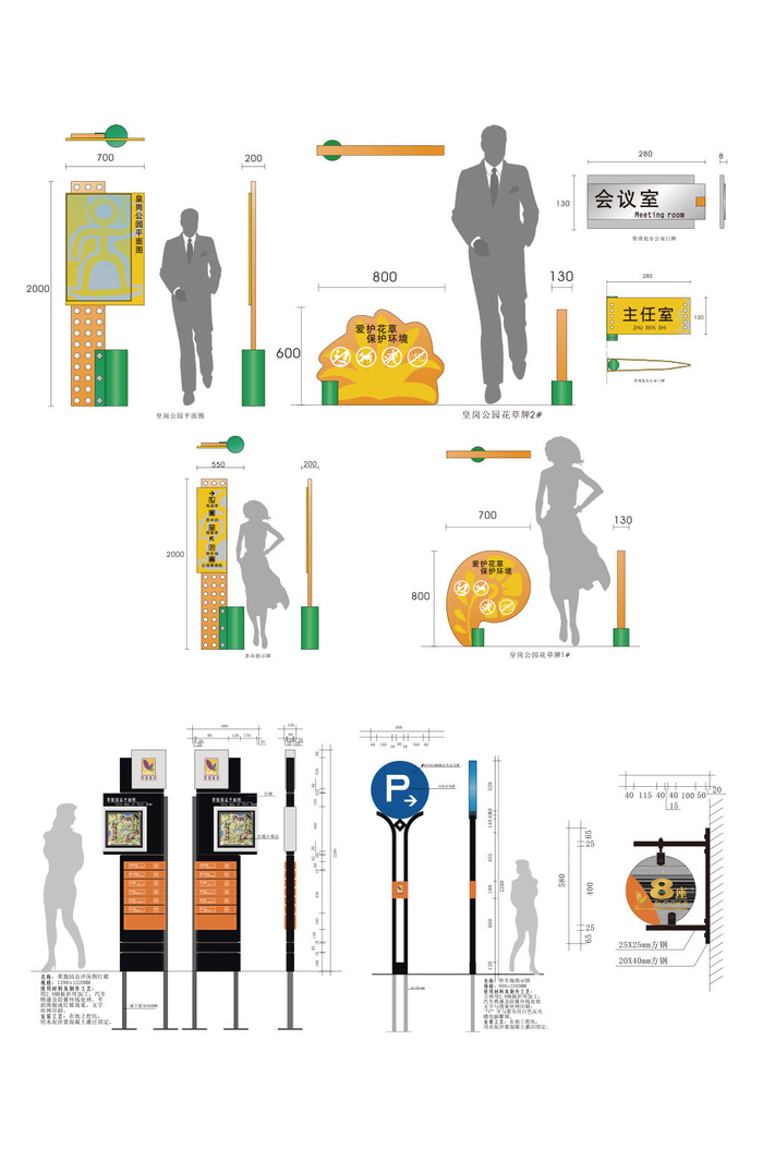 景区标识公园标牌商场导视牌设计