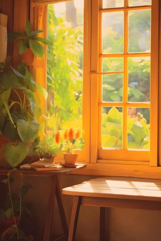 田园室内阳光桌椅