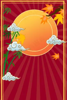 手绘红色国潮风背景中式海报