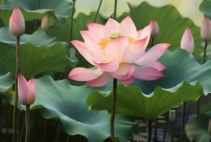 荷花荷叶背景(3600x2427)