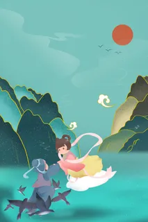 中式古典国潮来袭海报展板宣传背景图PSD设计PS模板素材