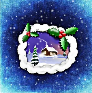 圣诞节雪花装饰风景