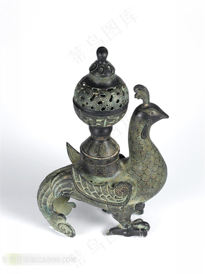 漂亮的鸟形香炉素材