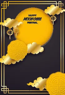 设计中秋节背景风景eps,ai矢量模版下载