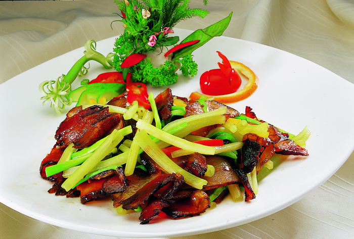 0806C-125皇帝菜梗炒腊肉
