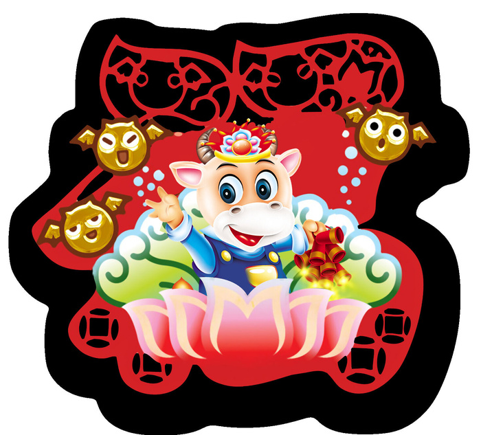 金牛牛年素材psd模版下载