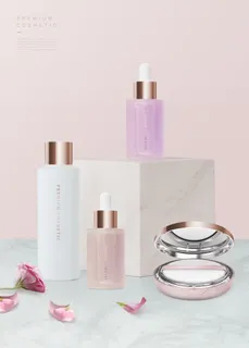 电商广告系美化妆品粉色海报