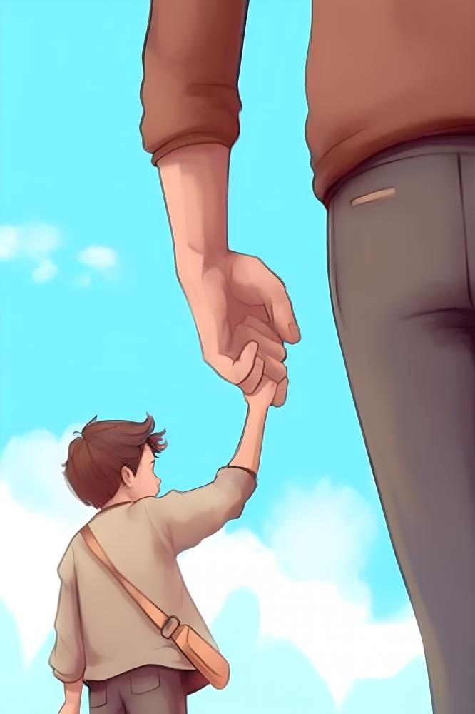 父亲爸爸和孩子牵手背景