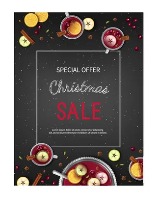 圣诞节圣诞树圣诞老人闪亮装饰电商促销折扣海报