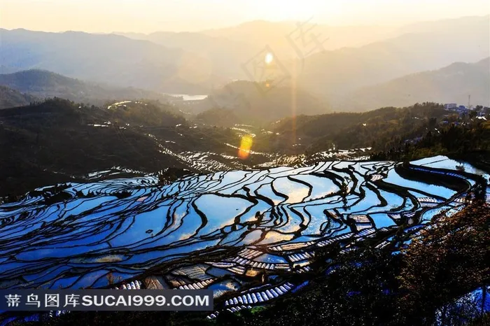 中国云南元阳梯田风景素材图片