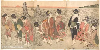 喜多川歌磨唯美日系美女插画