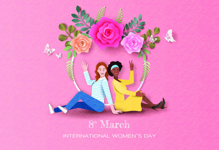 设计三八妇女节女神节背素材