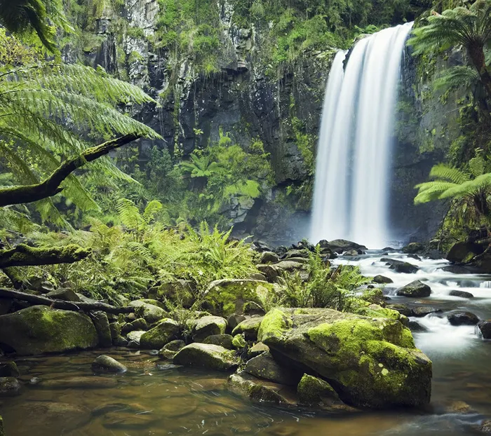 瀑布美景 瀑布景观 山泉 山水图 山水风景画 山涧溪流