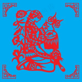 人物剪纸 剪纸风元素