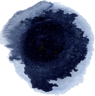 海军蓝金线水彩花卉素材