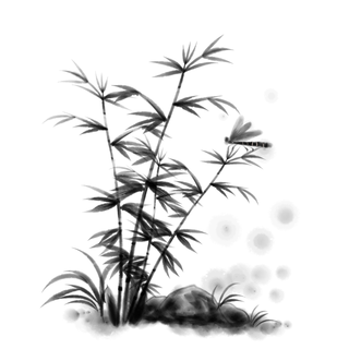 竹子水墨画中国风国画墨水书法竹子画