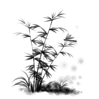 竹子水墨画中国风国画墨水书法竹子画