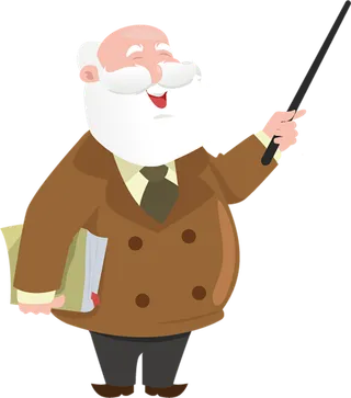 教授老爷爷卡通褐色少儿兴趣班素材