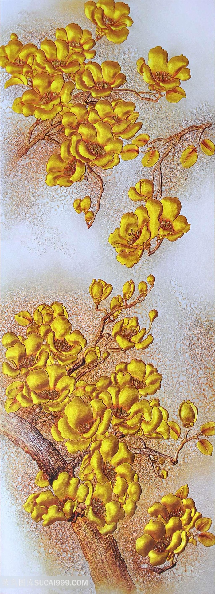 立体浮雕玉兰花