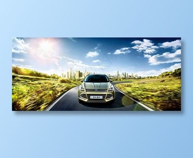 福特汽车郊外自驾广告高清图