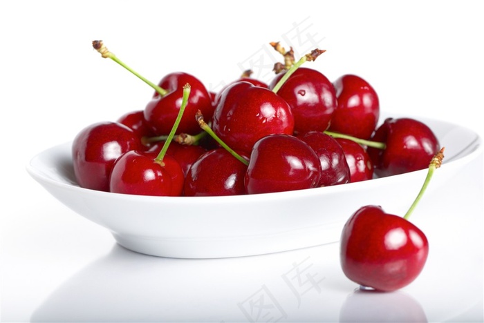高清新鲜樱桃水果特写图片