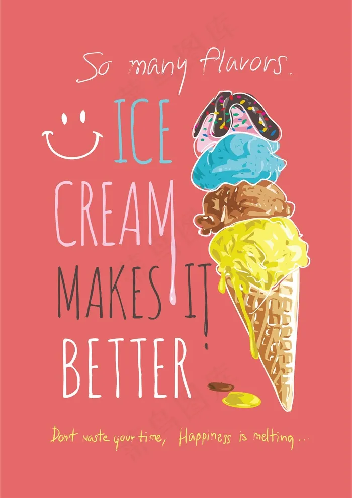 冰激凌海报 雪糕食物cdr矢量模版下载