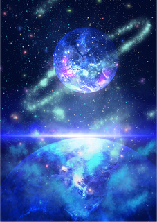 渐变蓝色梦幻星空世界地球日宇宙探索太空