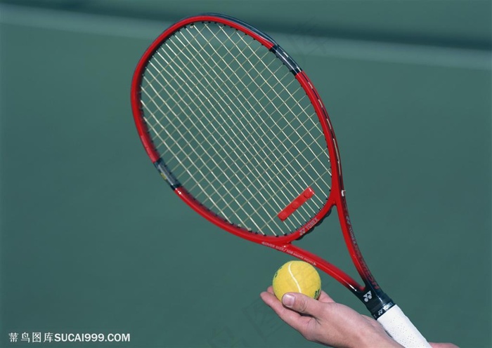 球类运动-打网球准备发球