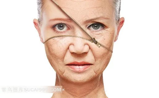 拉链拉开年轻脸庞的美女