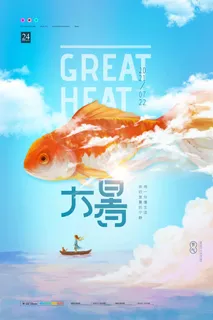大暑 大暑海报设计