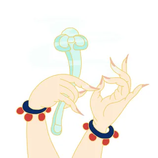 禅意佛手拈花指莲花佛珠敦煌文化线描稿国潮风元素设计模板素材 禅意佛手拈花指莲花佛珠敦煌文化线描稿国潮风元素设计模板素材