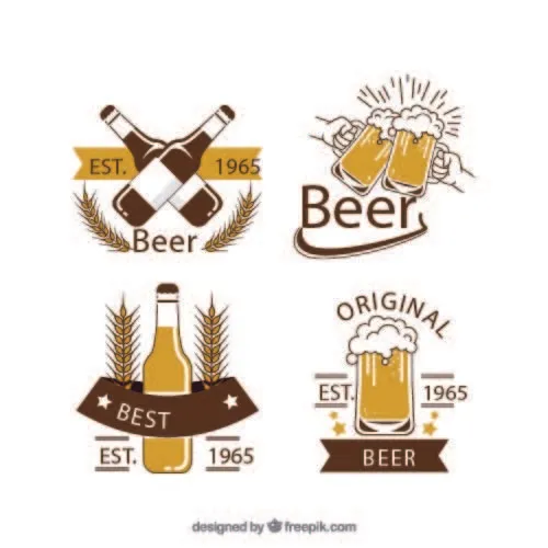 免抠创意啤酒标签ai矢量模版下载