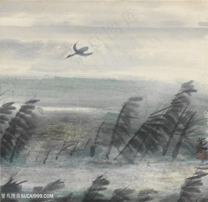 林风眠手绘唯美水墨风景画装饰画
