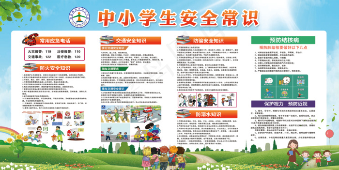 中小学生安全常识psd模版下载