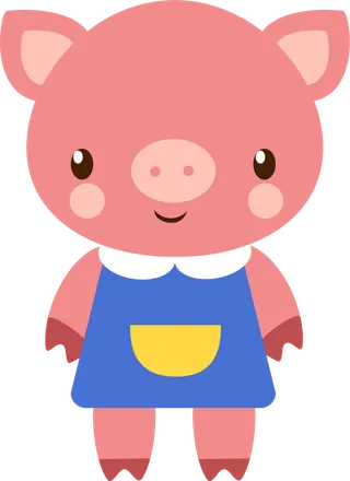 卡通动画动画小动物小猪猪免扣PNG手绘插画图片素材 (55)