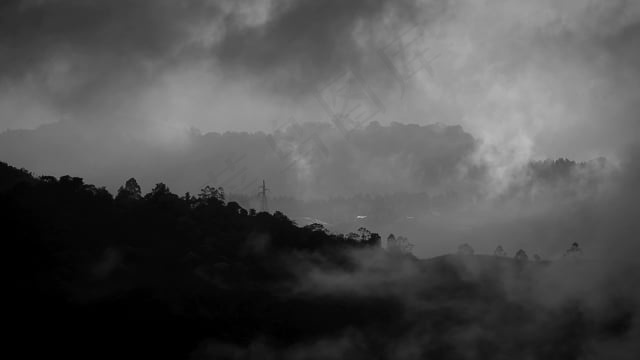 黑和白, 山, 云, 多雾路段, 哥伦比亚