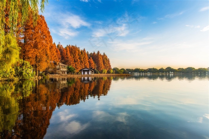 浙江杭州西湖秋天风景图片