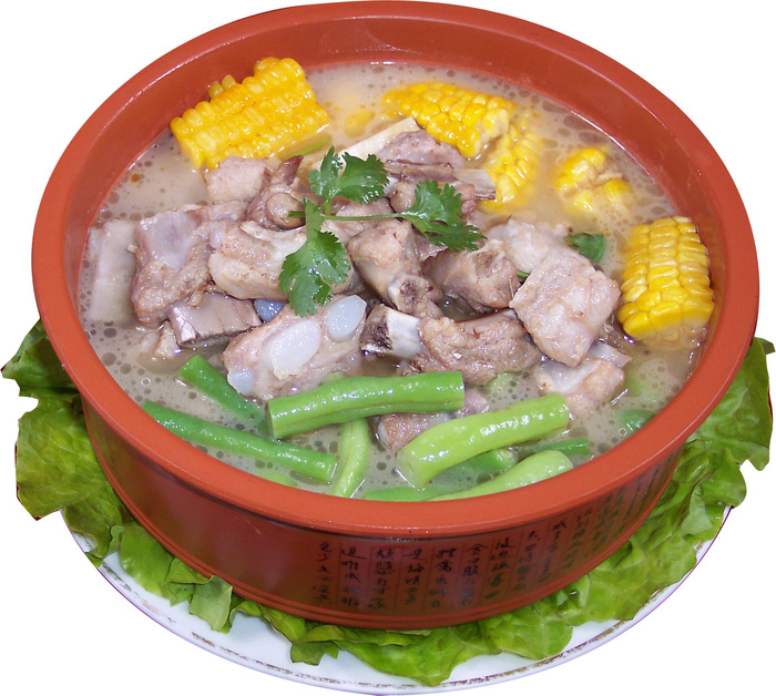 大碗　排骨豆角炖玉米