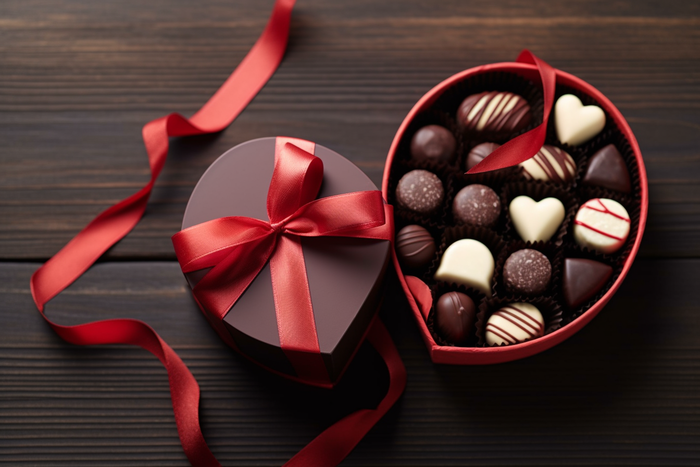 情人巧克力礼盒浪漫摄影图