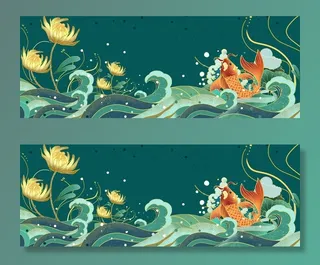 国潮风格海报背景