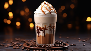 咖啡拿铁奶油咖啡店摄影图