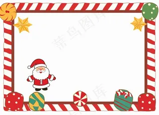 圣诞边框装饰圣诞树圣诞老人可爱卡插画背景