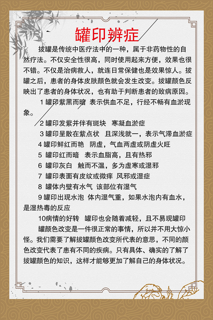 罐印辨症制度psd模版下载