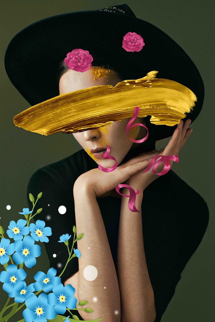 北欧美女装饰画 psd模版下载