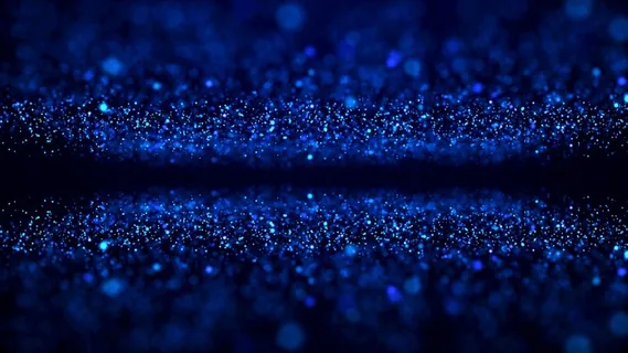 粒子, 蓝色的, 灯, 散景