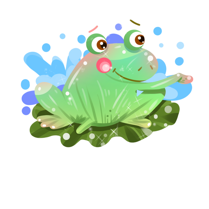 手绘可爱卡通青蛙免扣素材