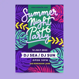 炫彩夏夜派对海报