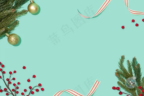 圣诞PPT简约淡雅背景图片