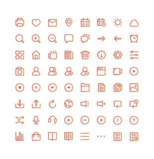 彩色icon手机线性小图标UI素材AI矢量图psd设计源文件app菜单分类